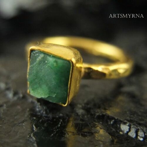 Emerald Ring Solid Silver | 925K Sterling Silver | Bridesmaid Gift | Elegant Ring | Mothers Day | Bridesmaid Gift | Roman Art | By Artsmyrna