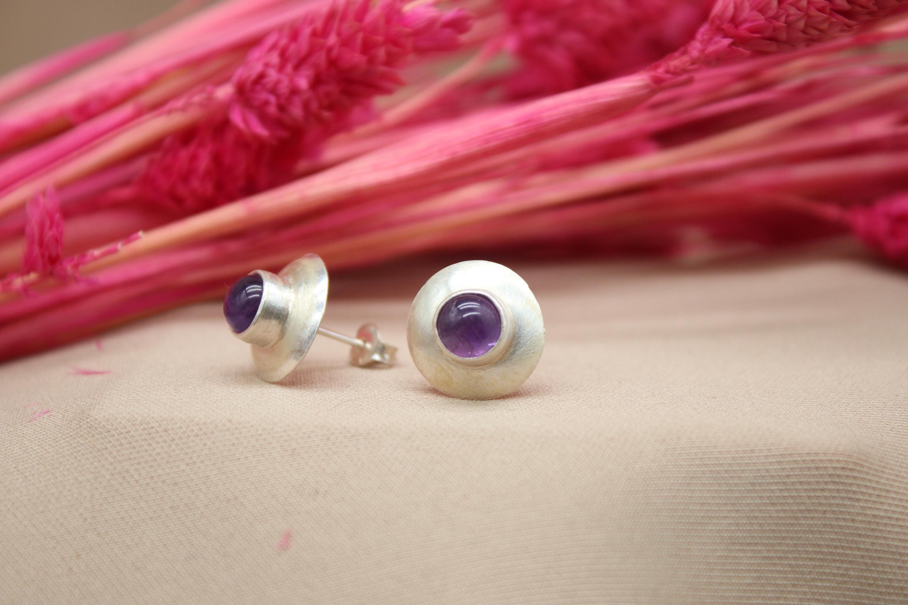 Minimalist Amethyst Silver Earrings: A Thoughtful Handmade Christmas Gift