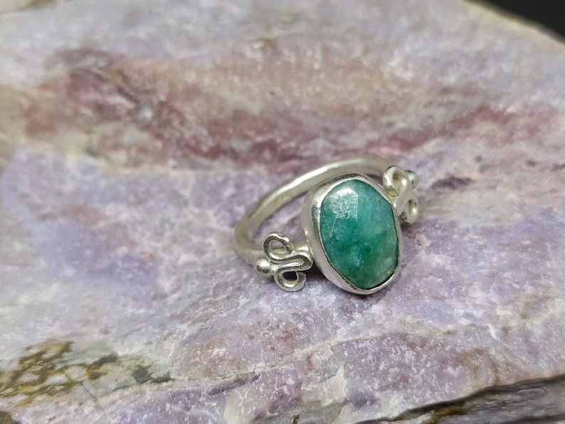 Bridesmaid Gift Roman Art Bridesmaid Gift 925K Sterling Silver Emerald Ring Solid Silver Elegant Ring By Artsmyrna Mothers Day