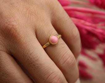 Minimalist Natural Coral Silver Ring: A Thoughtful Handmade Jewelry Christmas Gift