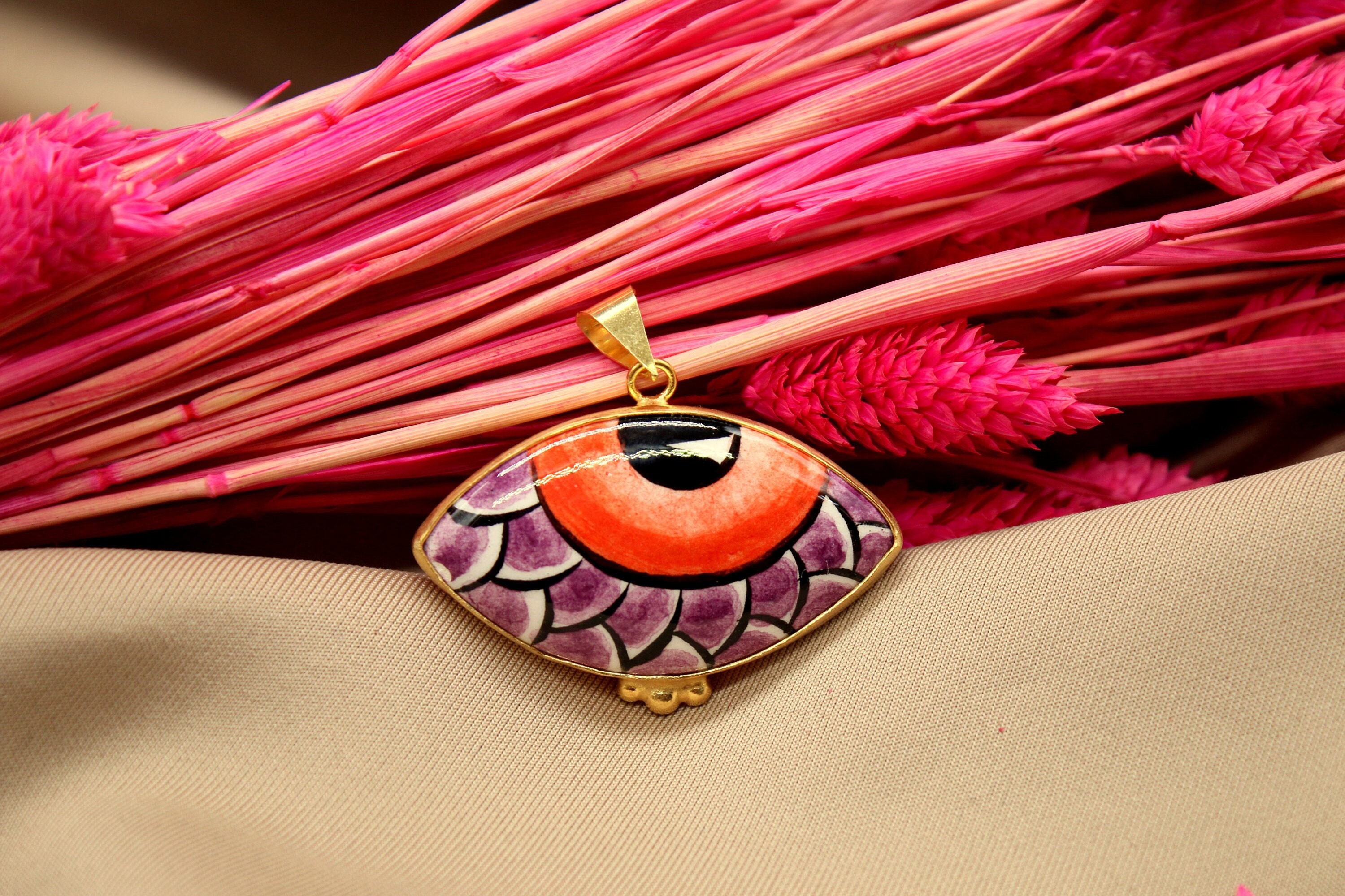 光ペンダント シルバーペンダント - 925 スターリングシルバー 手作り芸術タイル