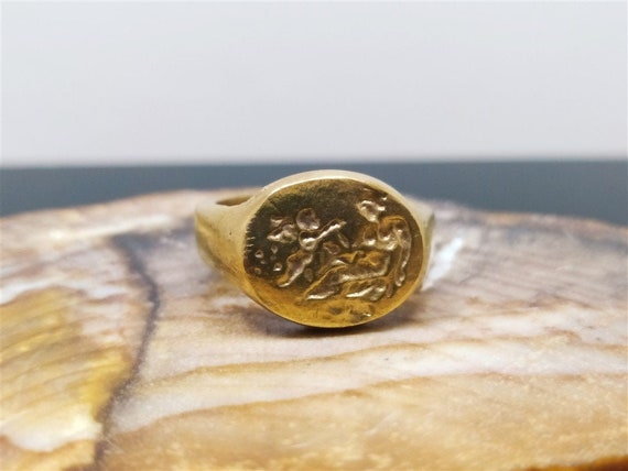Bague en argent sterling intaille de pi ce de monnaie romaine