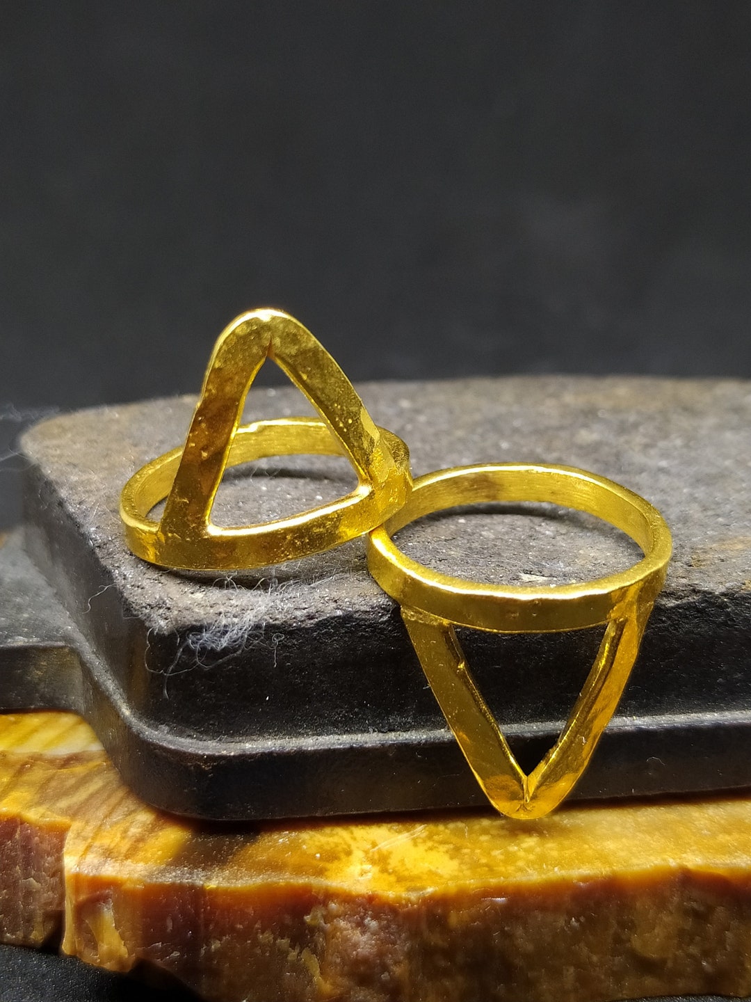 Roman Coin Silver Ring | Gold Coin Ring | Boho Style | Triangle Dooble ...