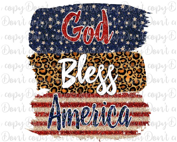 Download God Bless America Sublimation Png Design Usa Design Blessed Etsy