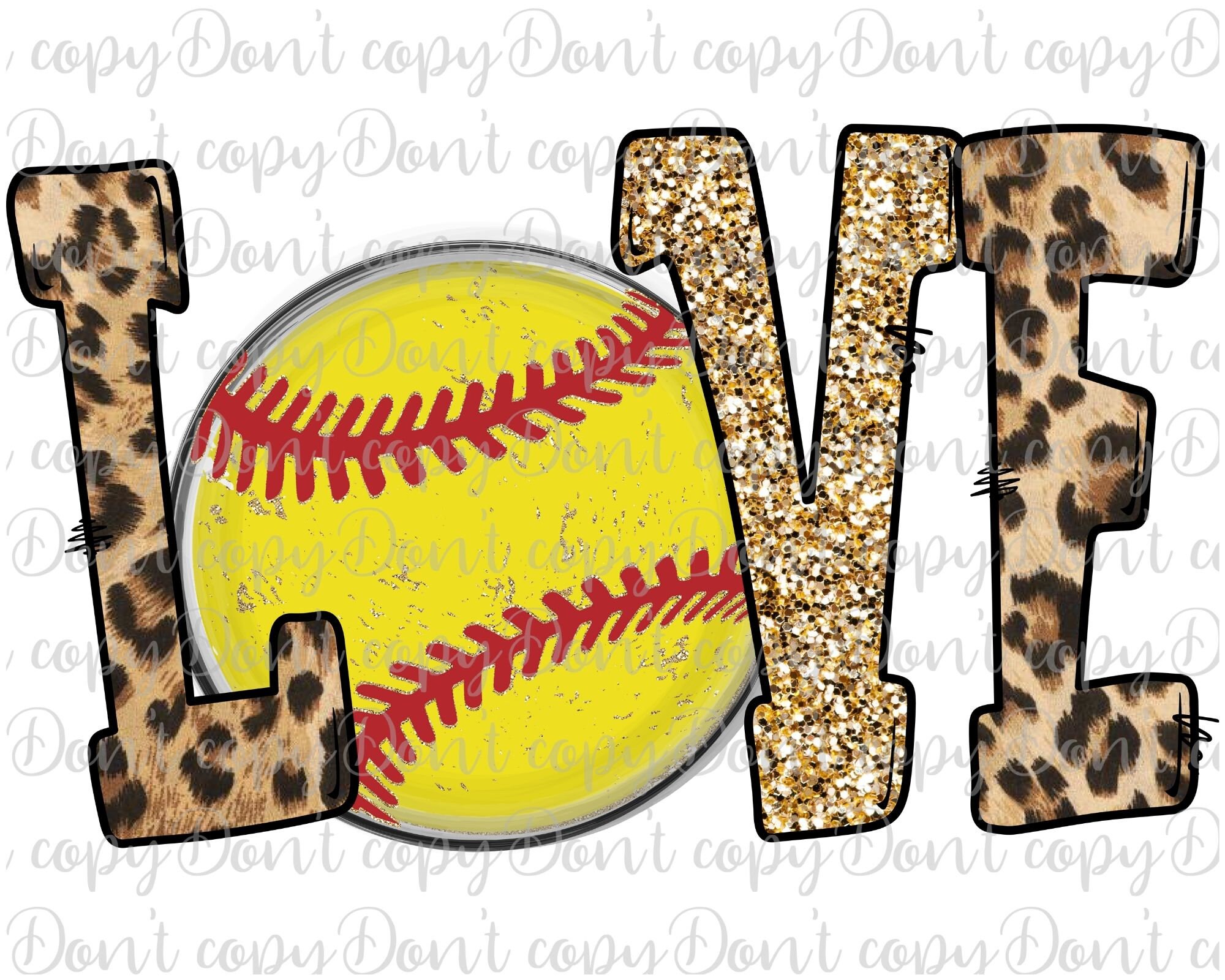 Love Softball Sublimation Design Softball PNG Love Sport Etsy