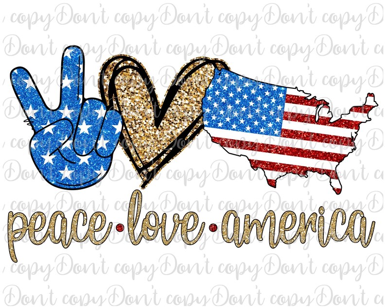Download Peace Love America Sublimation PNG Design USA design | Etsy