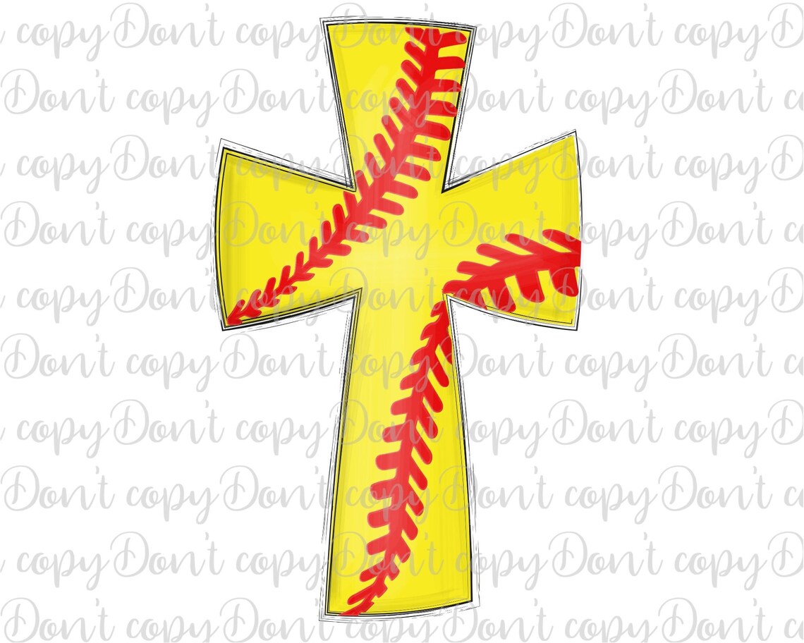 Softball Cross Sublimation Design PNG Softball christian Etsy
