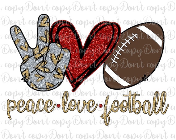 Download Peace Love Football Sublimation Design Png Download Football Etsy