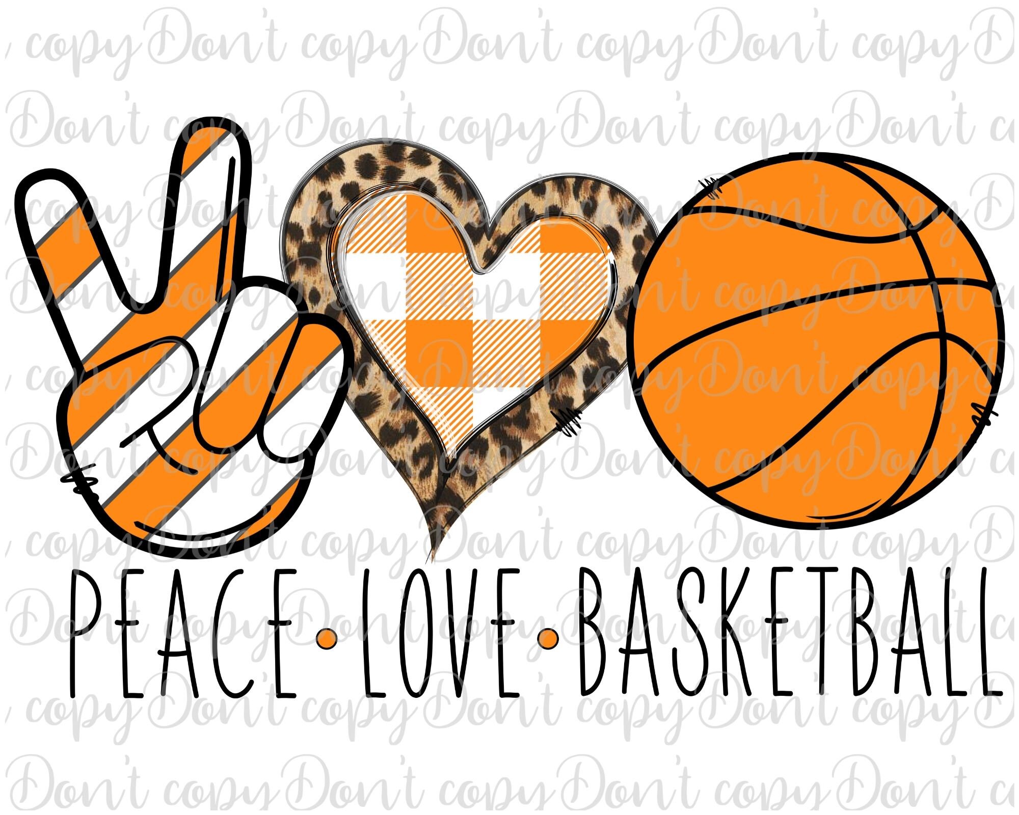 Peace love basketball png digital filebasketball printable