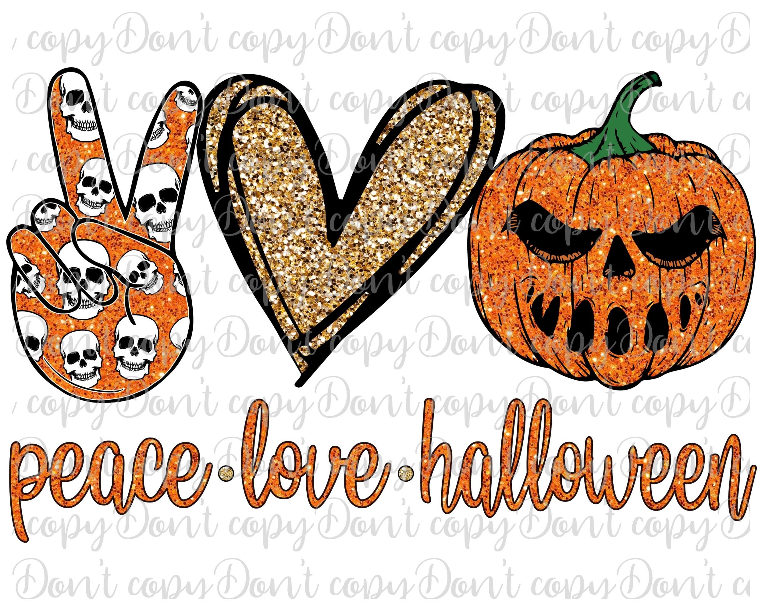 Peace Love Halloween Sublimation PNG Design Halloween Design | Etsy