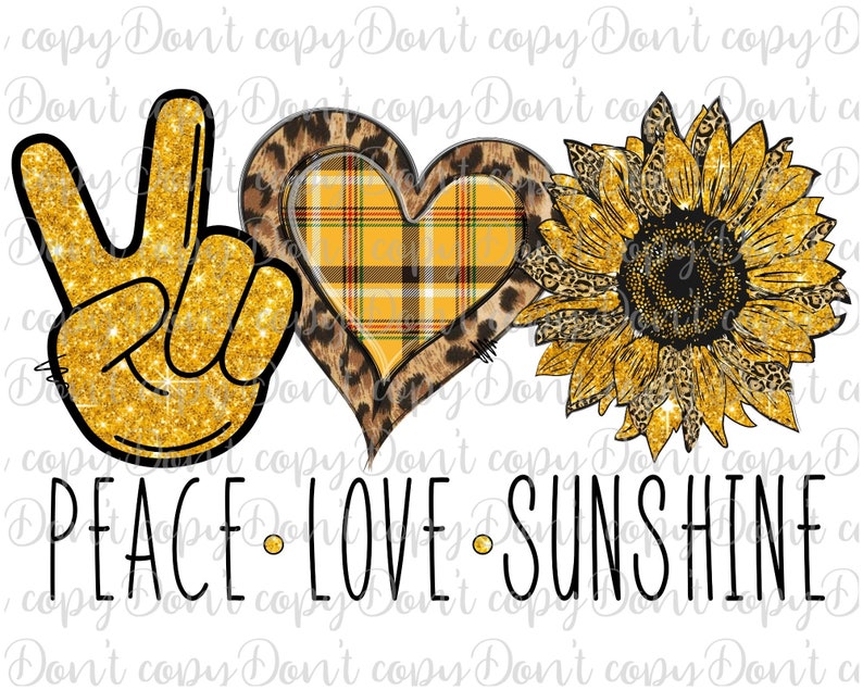 Download Peace Love Sunshine Sublimation Design PNG Sunflower PNG ...