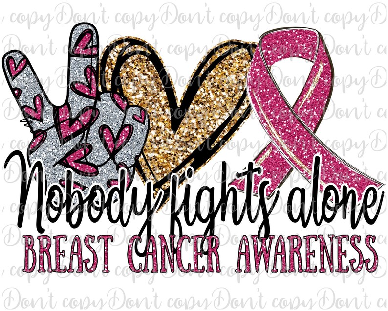 Breast Cancer Awareness Sublimation Design PNG Peace Love | Etsy