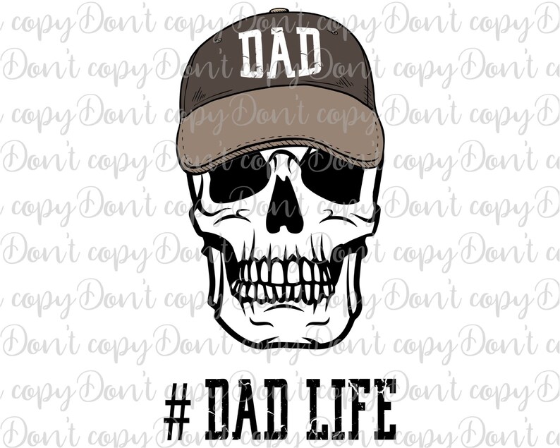 Download Dad Life Skull baseball cap Sublimation PNG Design Dad ...