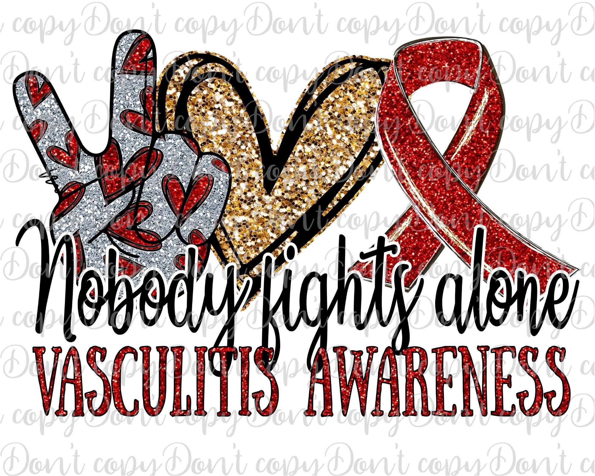 Vasculitis Awareness Sublimation Design PNG Peace Love Cure Etsy