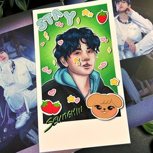 Stray Kids Seungmin-A5 Member Miniprint-glossy-SKZOO-Skz-PuppyM-Photoprint-Portrait-Decoration-Deco-Kpop-Stay-Dandy Boy-cute-Polaroid