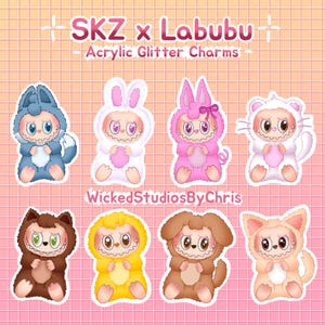 PRE-ORDER-Stray Kids-SKZOOBU-Acrylic Charms-glitzer-Monster-Bag Charm-Schlüsselanhänger-kpop-fanmerch-cute-Ita Bag-Anhänger-blind box-lucky