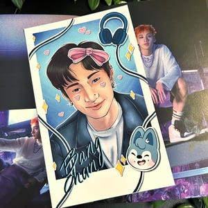 Stray Kids BangChan-A5 Member Miniprint-glänzend-SKZOO-Skz-WolfChan-Fotoprint-Portrait-Dekoration-Deko-Kpop-Stay-Leader-niedlich-Polaroid