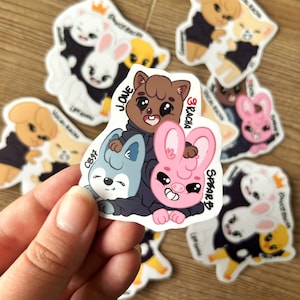 SKZOO-Sub-unit Racha-Konturschnitt Sticker-3Racha-VocalRacha-DanceRacha-Matt-Vinylsticker-Sticker-skz-Stray Kids-Stay-Tier-Maskottchen-Kpop