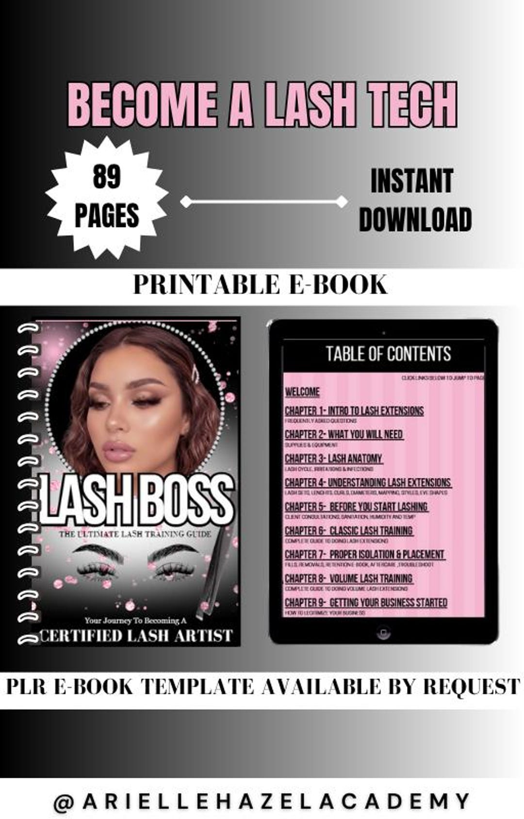 Lash Pages Lash Training Ebook Template | 89-page Lash Boss Blueprint (canva Edit ...