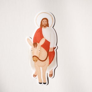 Catholic Sticker, Jesus entering Jerusalem, Catholic Gift, Christian Sticker, Easter Basket, Water Bottle Decal, Laptop Decal