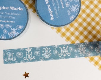 Catholic Washi Tape, Auspice Maria Washi Tape, Catholic Gift, Marian, Blessed Mother