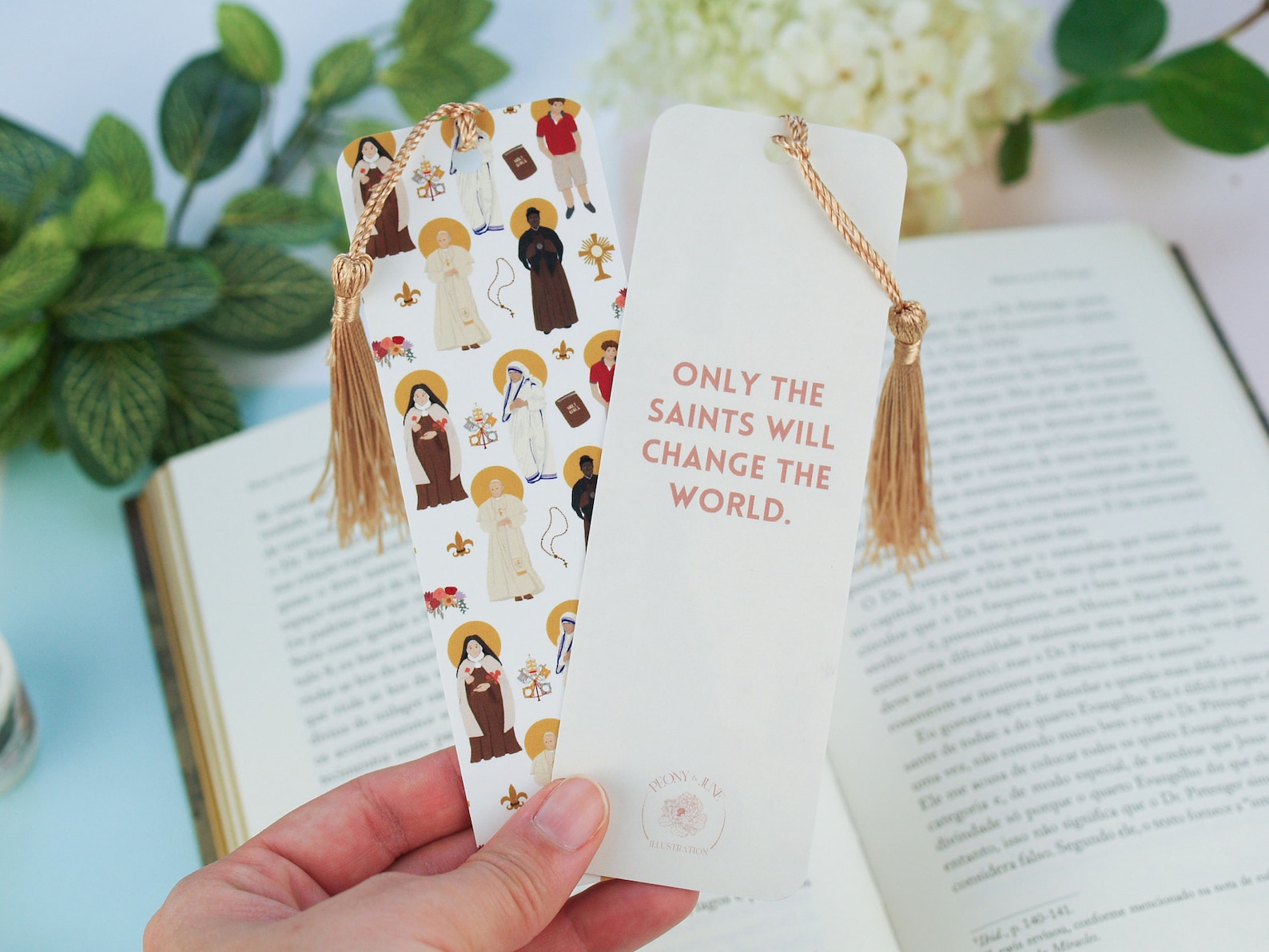 Bookmark Catholic Saints Bookmark Illustrated Bookmark Etsy Hong Kong