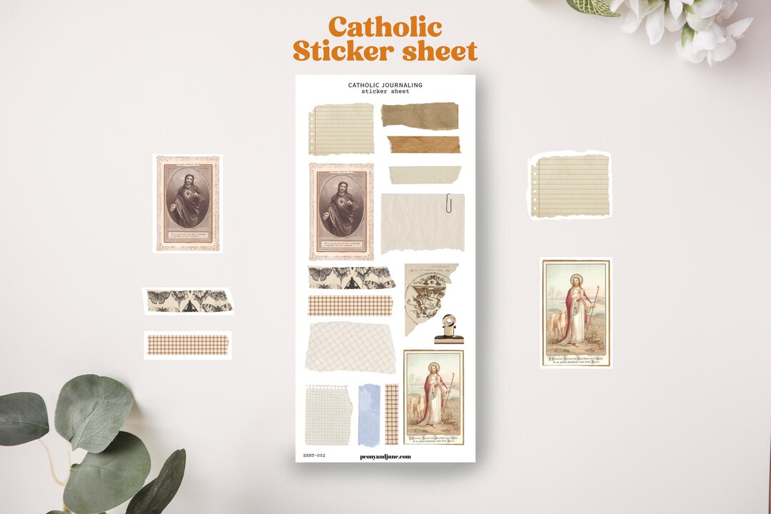 Catholic Journaling Sticker Sheet, Catholic Planning, Stationery ...