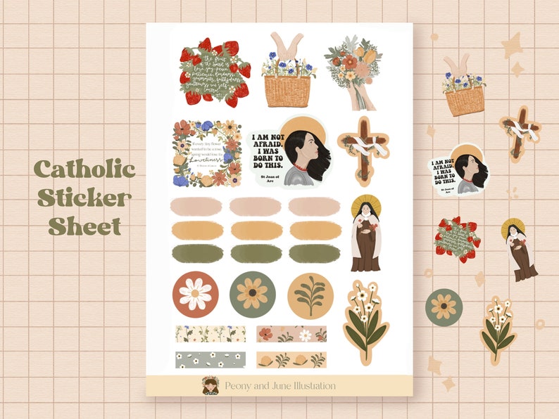 Catholic Stickers, Sticker Sheet, Catholic Gift, Bible Verse, Catholic ...