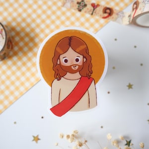 Sticker Jezus, katholiek geschenk, katholieke sticker, sticker, laptopsticker, sticker waterfles, katholieke heilige, katholieke vrouw