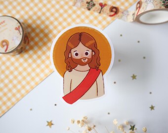 Jesus Sticker, Catholic Gift, Catholic Sticker, Decal, Laptop Decal, Water Bottle Decal, Catholic Saint, Catholic Woman