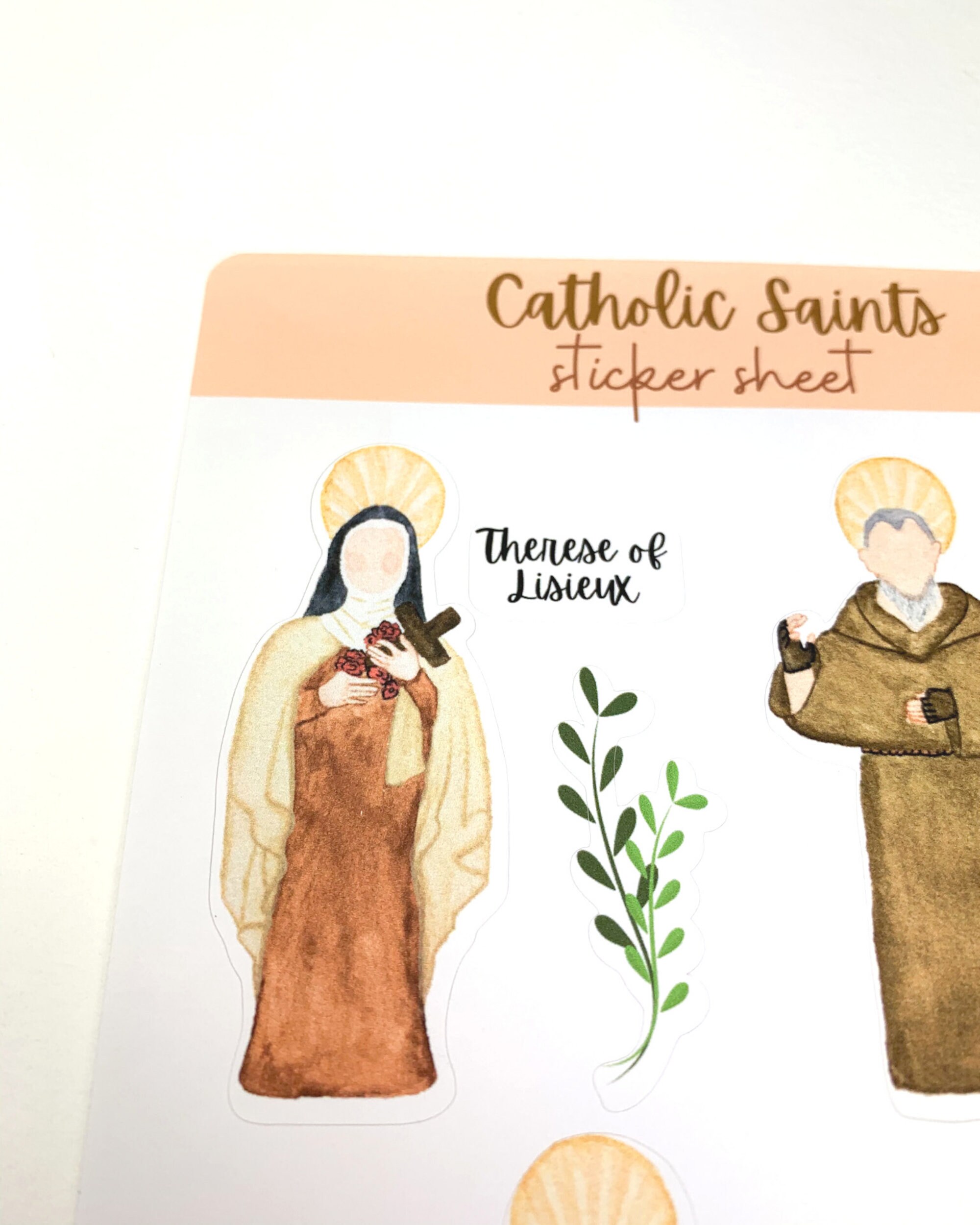 Catholic Saints Sticker Sheet Watercolor Stickers Journal | Etsy