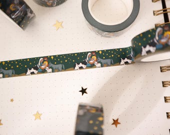 Cinta washi católica de edición limitada, lámina dorada, belén, regalo católico, papelería, diario, agenda