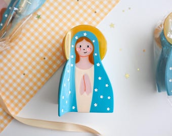 Our Lady Star of The Sea Hair Clip, Catholic Accessories, Blessed Mother, Catholic Gift, Catholic Saint, Gift for Her,