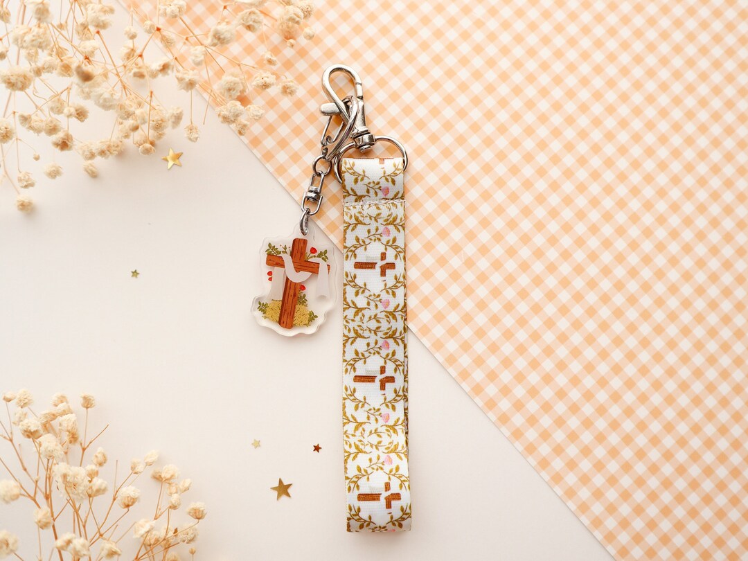 Catholic Keycaps Catholic Wristlet, Cross Lanyard Keychain, Catholic Gift, Keychain ...