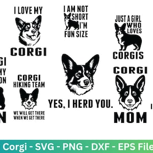 Corgi Cute SVG Bundle, Corgi svg bundle, dog svg bundle, Cute Corgi dxf, Corgi cricut, Corgi clipart, png, vector