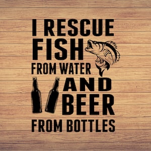 Rescato peces del agua y cerveza de botellas, pesca svg, pesca clipart, pescado png, pesca arte lindo, pesca cricut, lindo svg, archivo cortado