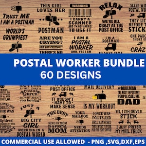 Travailleur postal SVG Bundle, 60 Mail Carrier Svg Travailleur postal svg, Facteur clipart, Facteur png, Bureau de poste art mignon, fichier svg facteur