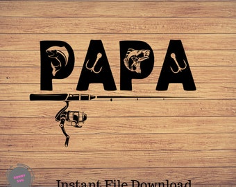 Papa Svg, Reel Cool Papa, Fishing svg, fishing clipart, fish png, fishing cute art, fishing cricut, cute svg, cut files SVG, Png