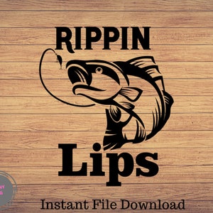Rippin Lips Pesca Svg, Pesca svg, imágenes prediseñadas de pesca, pescado png, arte lindo de pesca, cricut de pesca, svg lindo, archivos cortados SVG, Png