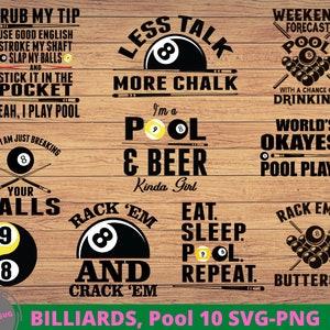 Billiards Pool Players 10 Designs Bundle, Billiards Cut files, Billiards Cricut,  Billiards,Pool SVG, Png Digital Printable