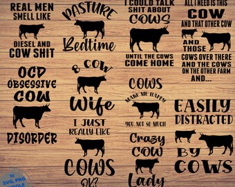 Kopaket 10 svg, ko svg-filer, ko Cricut, ko svg-tröjor, ko svg-design, ko svg-paket, ko-designer, ko clipart