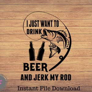 Solo quiero beber cerveza y sacudir mi caña, pesca svg, imágenes prediseñadas de pesca, pescado png, arte lindo de pesca, cricut de pesca, svg lindo, archivos de corte SVG