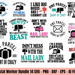 Bundle SVG de facteur, 14 svg de postier Svg de facteur, clipart facteur, facteur png, art mignon de bureau de poste, fichier svg facteur