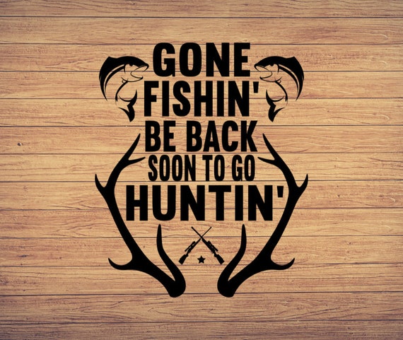 Hunting and Fishing Svg, Instant Download Fishing Cut File, Fishing Cricut,  Hunting Svg, Hunt and Fish Svg, Hunt Deer Horns Svg 