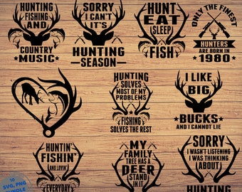 Hunting 10 Svg and png Bundle, Hunting svg, Hunting Cut File, Hunting cricut, Hunting svg, Hunt svg, Hunt svg, Deer Horns svg