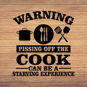 Pissing Cook SVG, Cook Chef svg Koch Sprüche, Kochen Humor svg, png, DXF, EPS, geschnitten Dateien für Handwerker, digitale Downloads