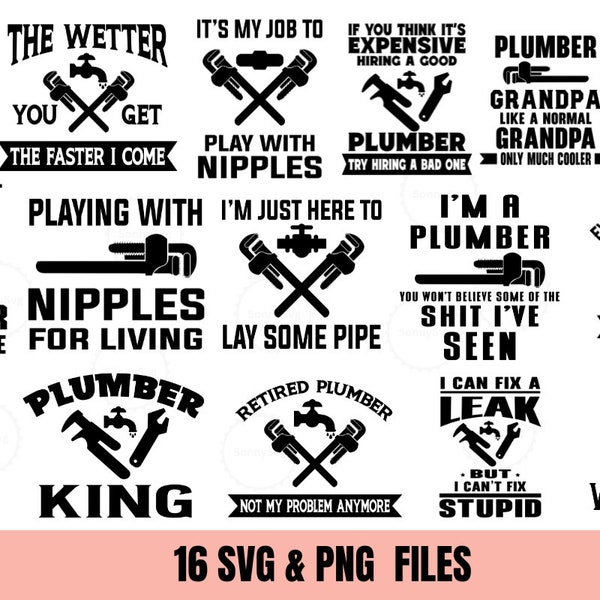 Plumber Bundle Svg, Plumber Svg, Plumber Png, Cricut, Cut Files, Silhouette, Cut File, Digital Cut File