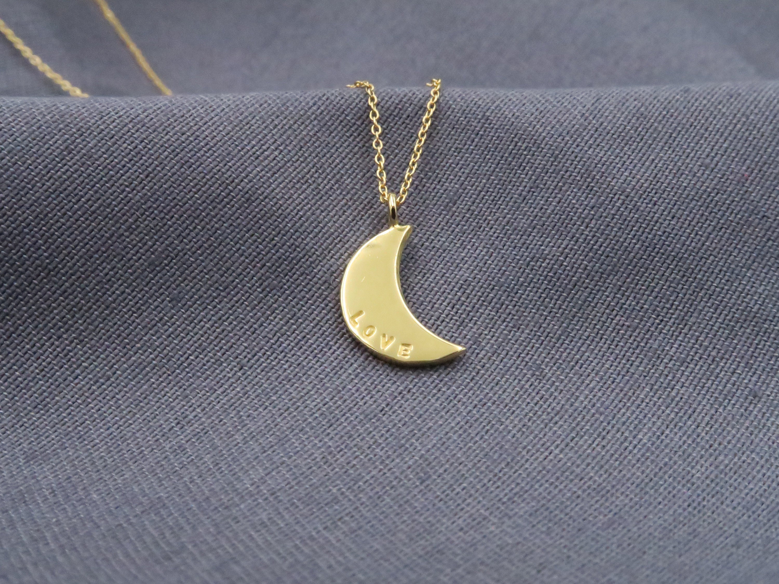 18k Gold Filled Small Crescent Moon Pendant Necklace