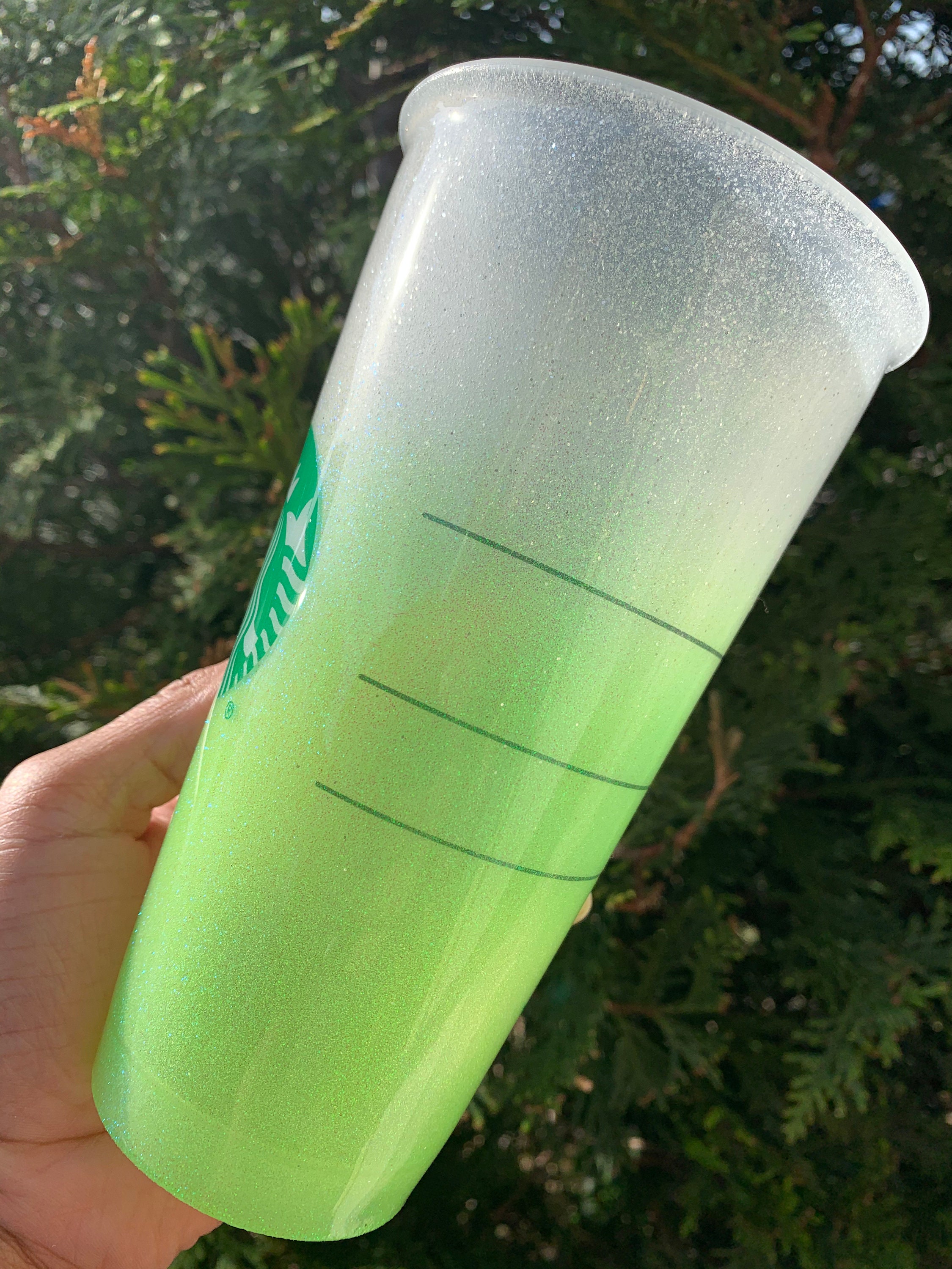 Neon Green Glitter Starbucks Cold Cups Starbucks Tumbler Etsy