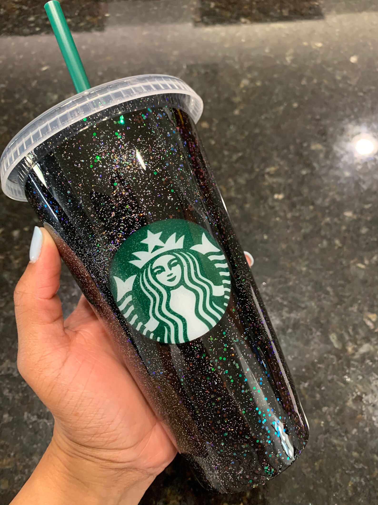 Black Glitter Starbucks Cold Cups | Etsy